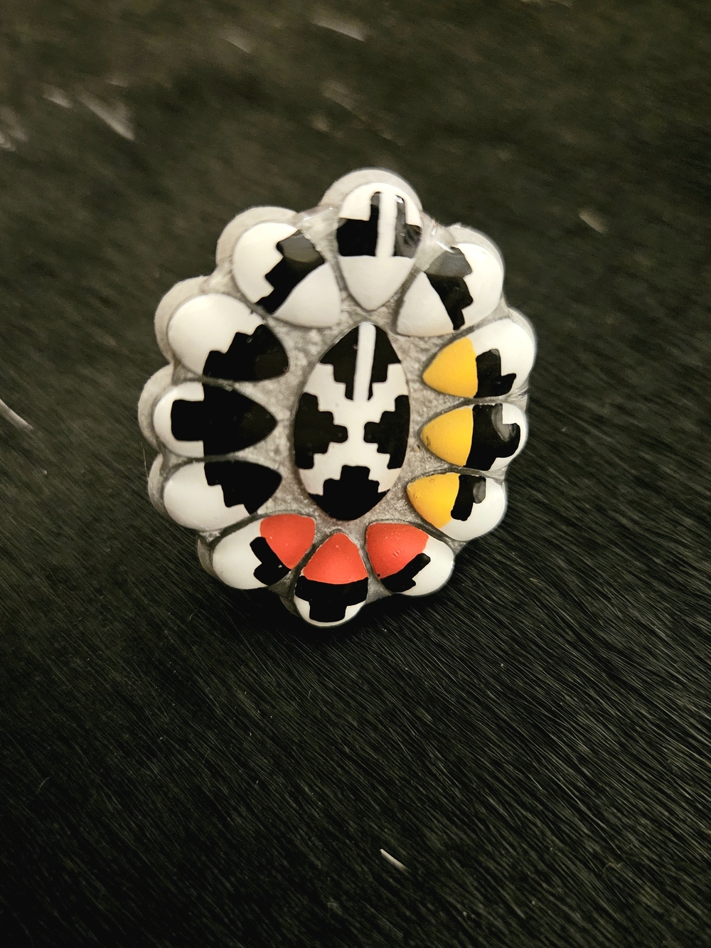 Medicine Wheel Ring - White, Black, Yellow & Red